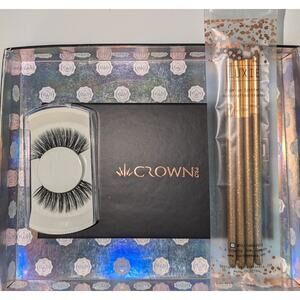 1 Luxie Brush Set 1 Crown Eyeshadow Palette & Lashes~Eye Enhancing Beauty Bundle